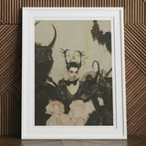 Memnoch - Gay Ancient Vampire Art Print, 12x16’’ / 31x41cm / White Frame / 2’’ Matboard, Framed Gothic Art Print