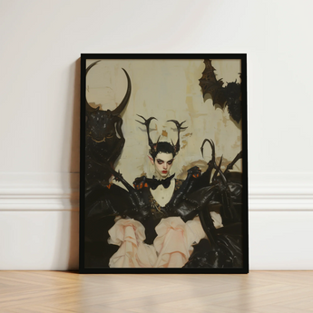 Black-framed Artwork Gothic Figure Ornate Black Attire Pink Gay Ancient Vampire, Art, Eternal Damnation