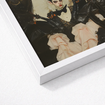 Framed Artwork Gothic-style Illustration Elf-like Figure Black Leather Gay Ancient Vampire, Art, Eternal Damnation