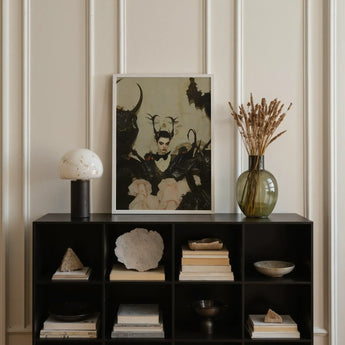 Memnoch - Gay Ancient Vampire Art Print / Canvas Sleek Black Cube Unit Books Stones Decorative Items Gay Ancient Vampire, Vampire Art,