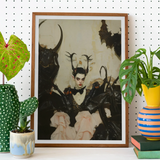 Memnoch - Gay Ancient Vampire Art Print, Framed Artwork Dark Fantastical Figure Horns Elaborate Costume