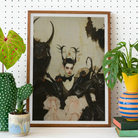 Memnoch Gay Ancient Vampire Art Print, Framed Artwork Dark Fantastical Figure Horns Elaborate Costume