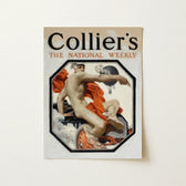 Vintage-style Magazine Cover Collier’s National Weekly Illustrated Man Speed God, Mercury, Joseph Christian Leyendecker’s, Two Serpents