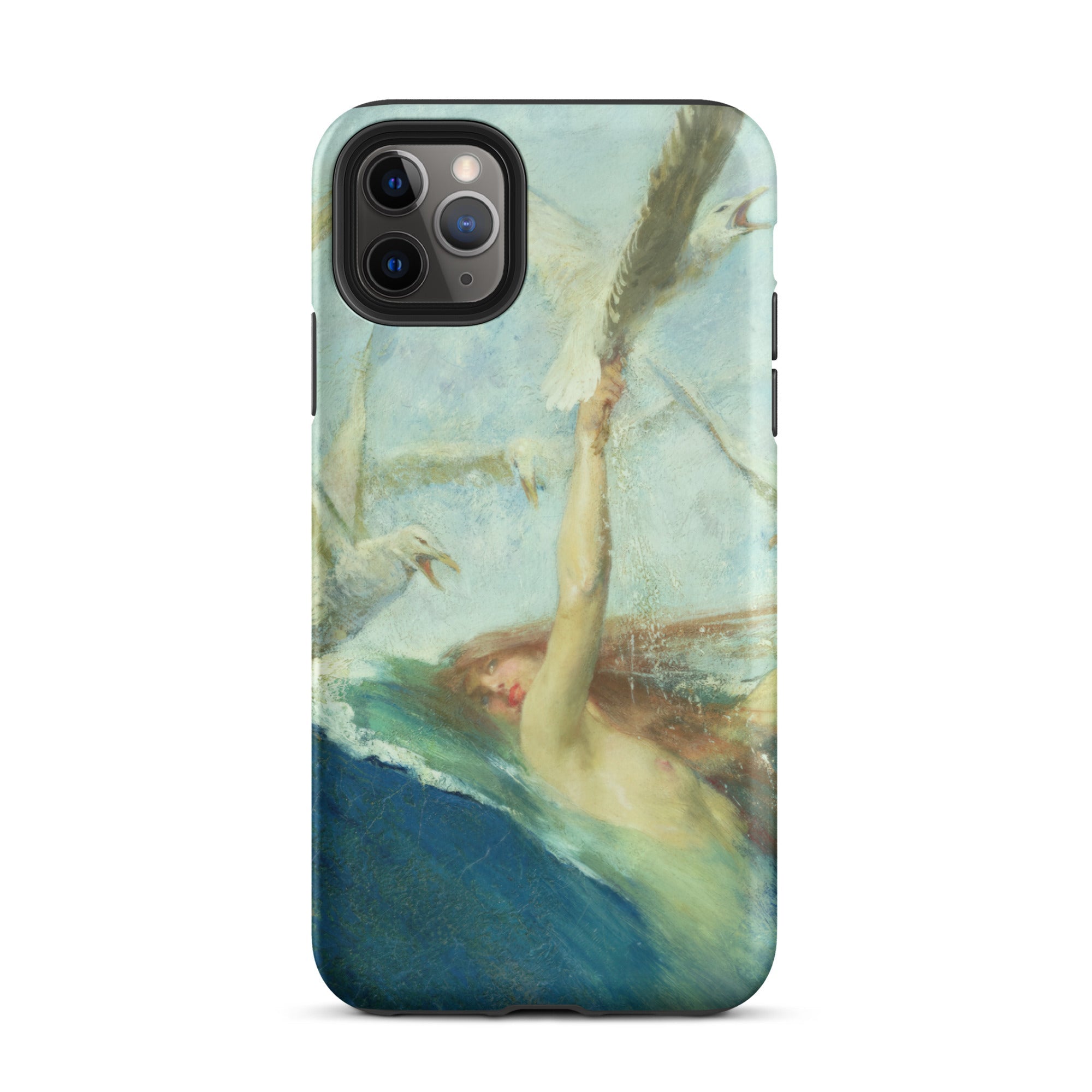 Mermaid Being Mobbed by Seagulls Giovanni Segantini Iphone Case, 11 Pro Max / Matte, Artistic Phone Case