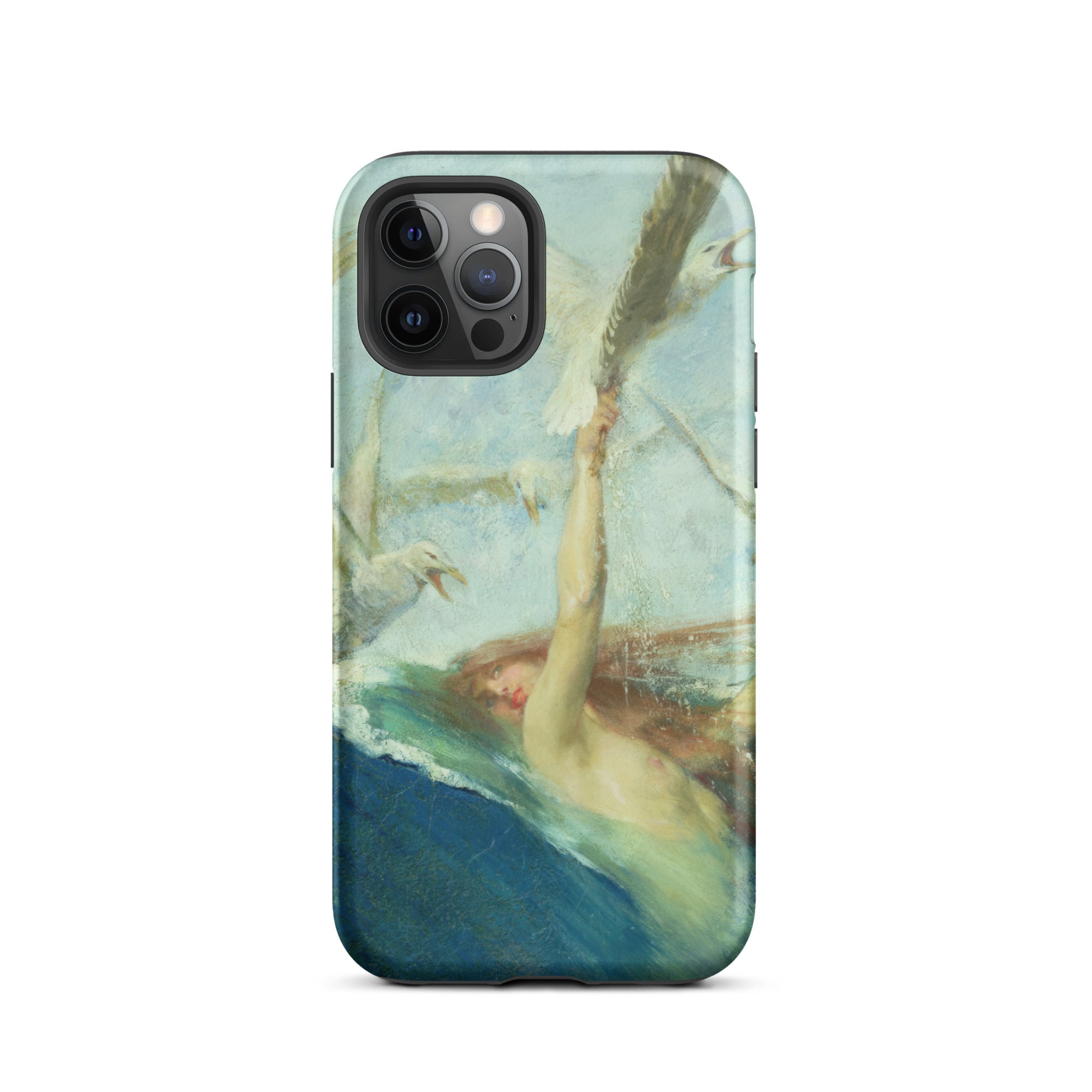 Mermaid Being Mobbed by Seagulls Giovanni Segantini Iphone Case, 12 Pro / Matte, Artistic Phone Case