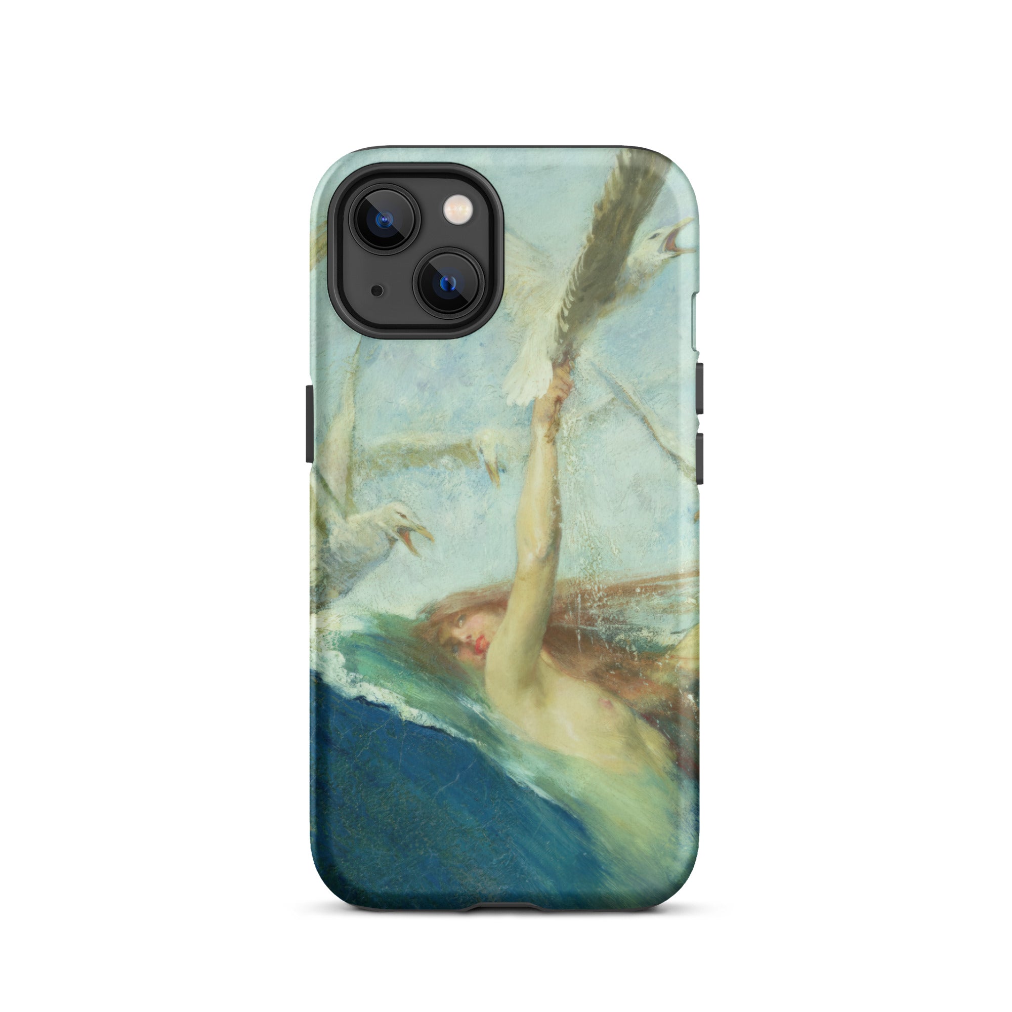 Mermaid Being Mobbed by Seagulls Giovanni Segantini Iphone Case, 13 / Matte, Iphone Case Painting Woman Water Surrounded Birds
