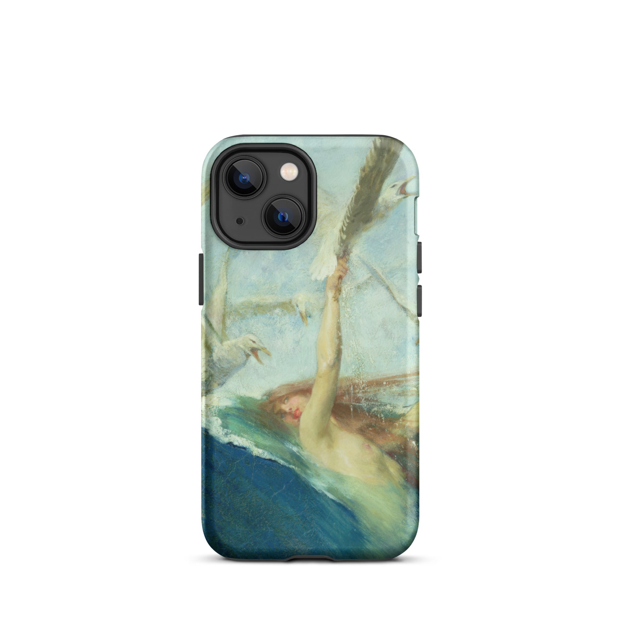 Mermaid Being Mobbed by Seagulls Giovanni Segantini Iphone Case, 13 Mini / Matte, Artistic Phone Case