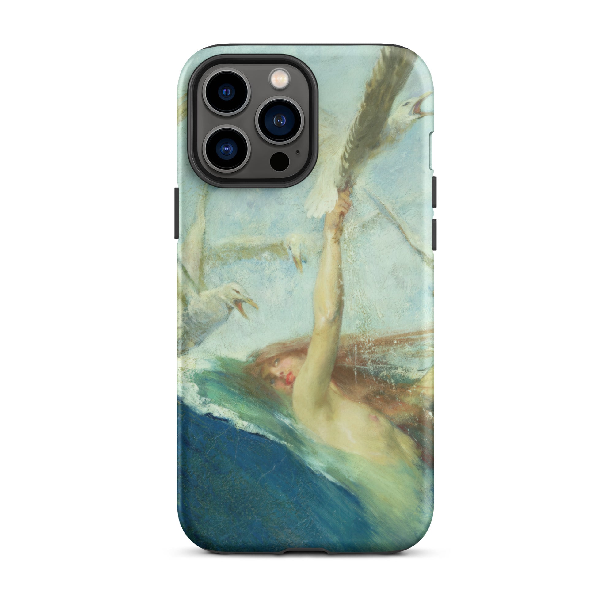 Mermaid Being Mobbed by Seagulls Giovanni Segantini Iphone Case, 13 Pro Max / Matte, Artistic Phone Case