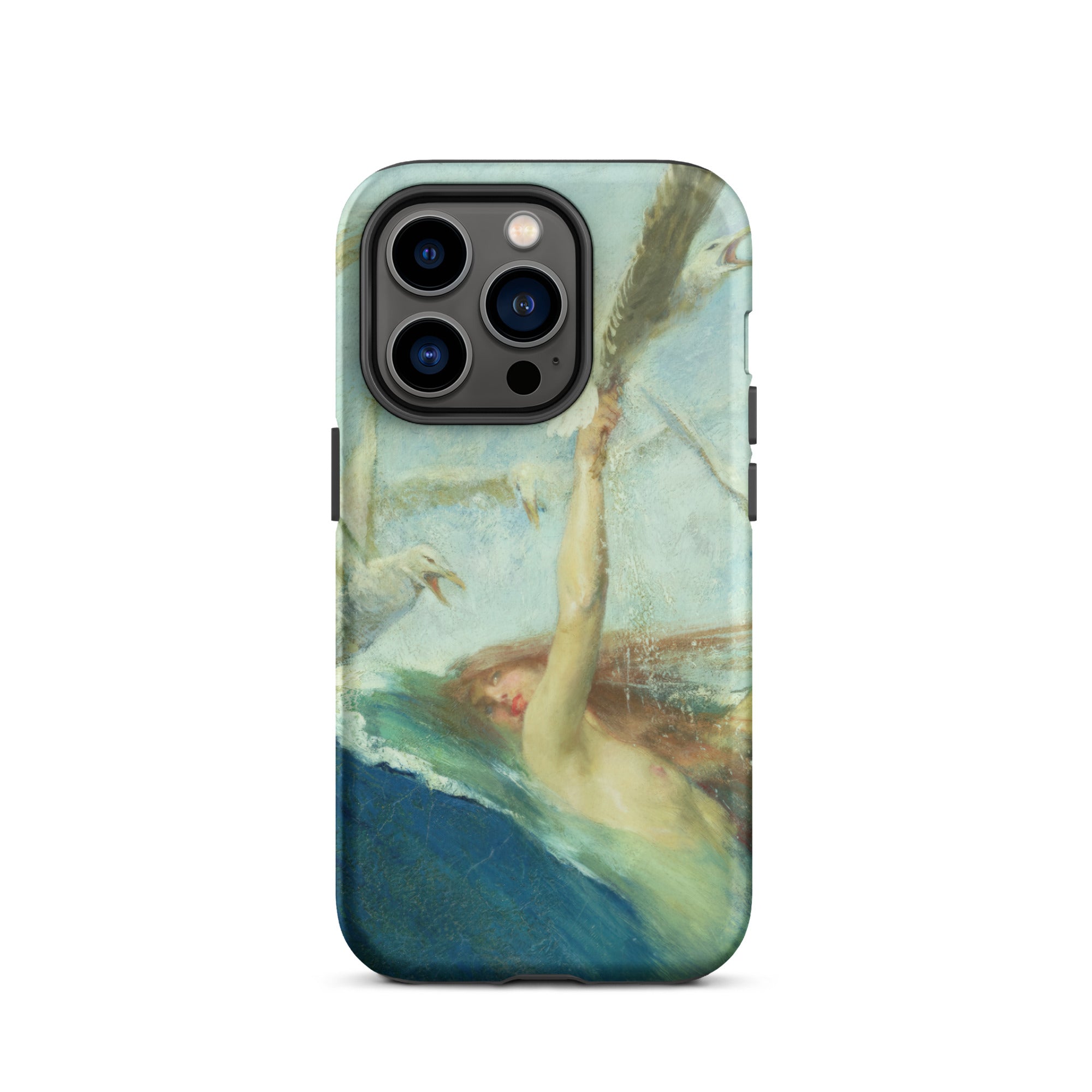 Mermaid Being Mobbed by Seagulls Giovanni Segantini Iphone Case, 14 Pro / Matte, Artistic Phone Case