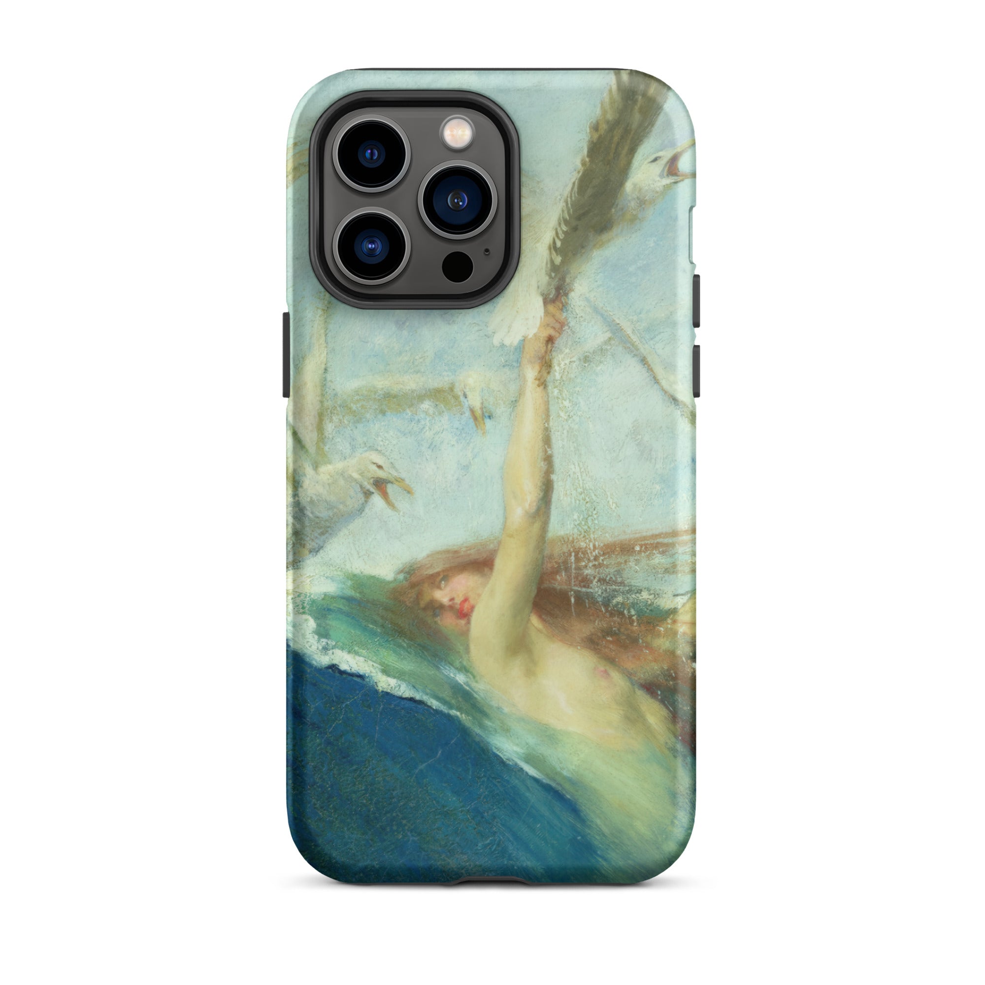 Mermaid Being Mobbed by Seagulls Giovanni Segantini Iphone Case, 14 Pro Max / Matte, Artistic Iphone Case