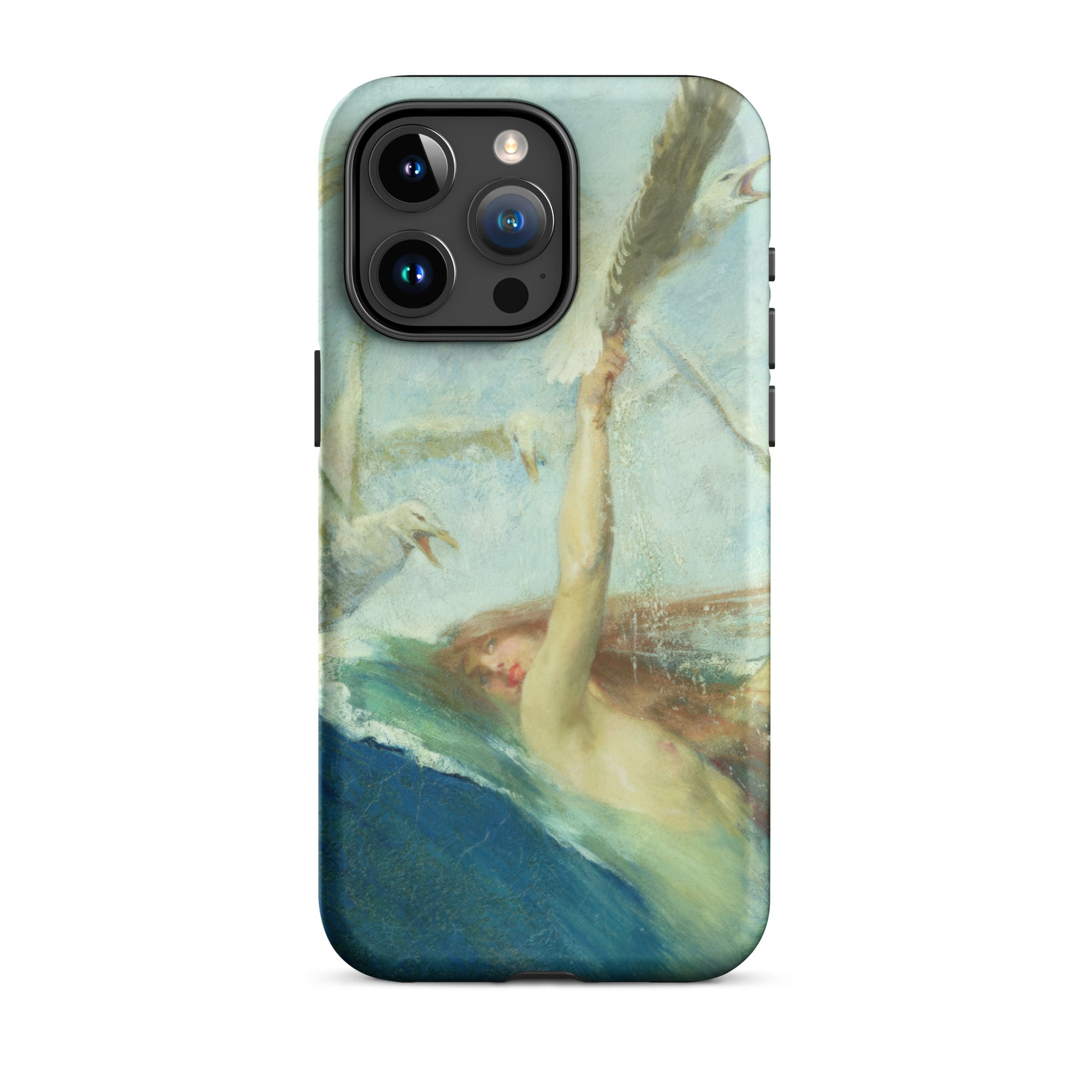 Mermaid Being Mobbed by Seagulls Giovanni Segantini Iphone Case, 15 Pro Max / Matte, Artistic Phone Case