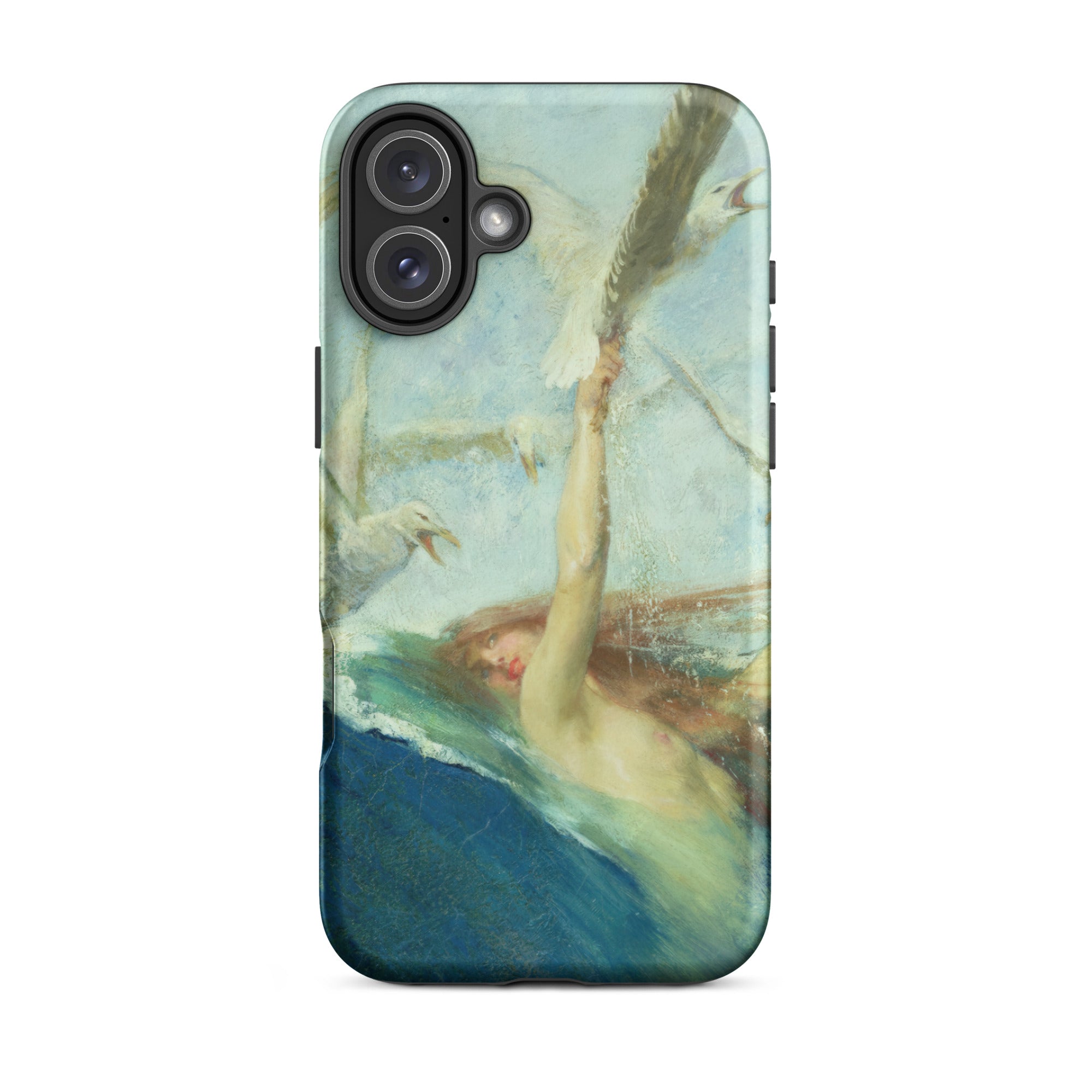 Mermaid Being Mobbed by Seagulls Giovanni Segantini Iphone Case, 16 Plus / Matte, Artistic Phone Case