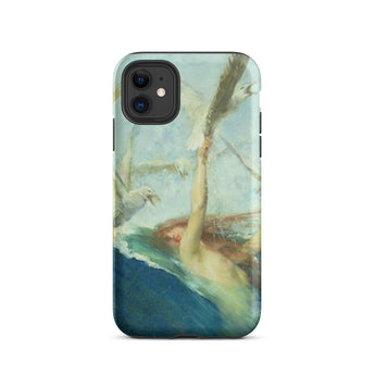Mermaid Being Mobbed by Seagulls - Giovanni Segantini Phone Case Iphone 11 / Matte Phone Case Painting Woman Water Surrounded Birds