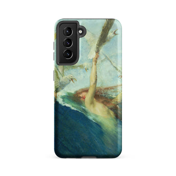 Mermaid Being Mobbed by Seagulls - Giovanni Segantini Phone Case Samsung Galaxy S21 Fe / Matte Phone Case Classical Painting Figure