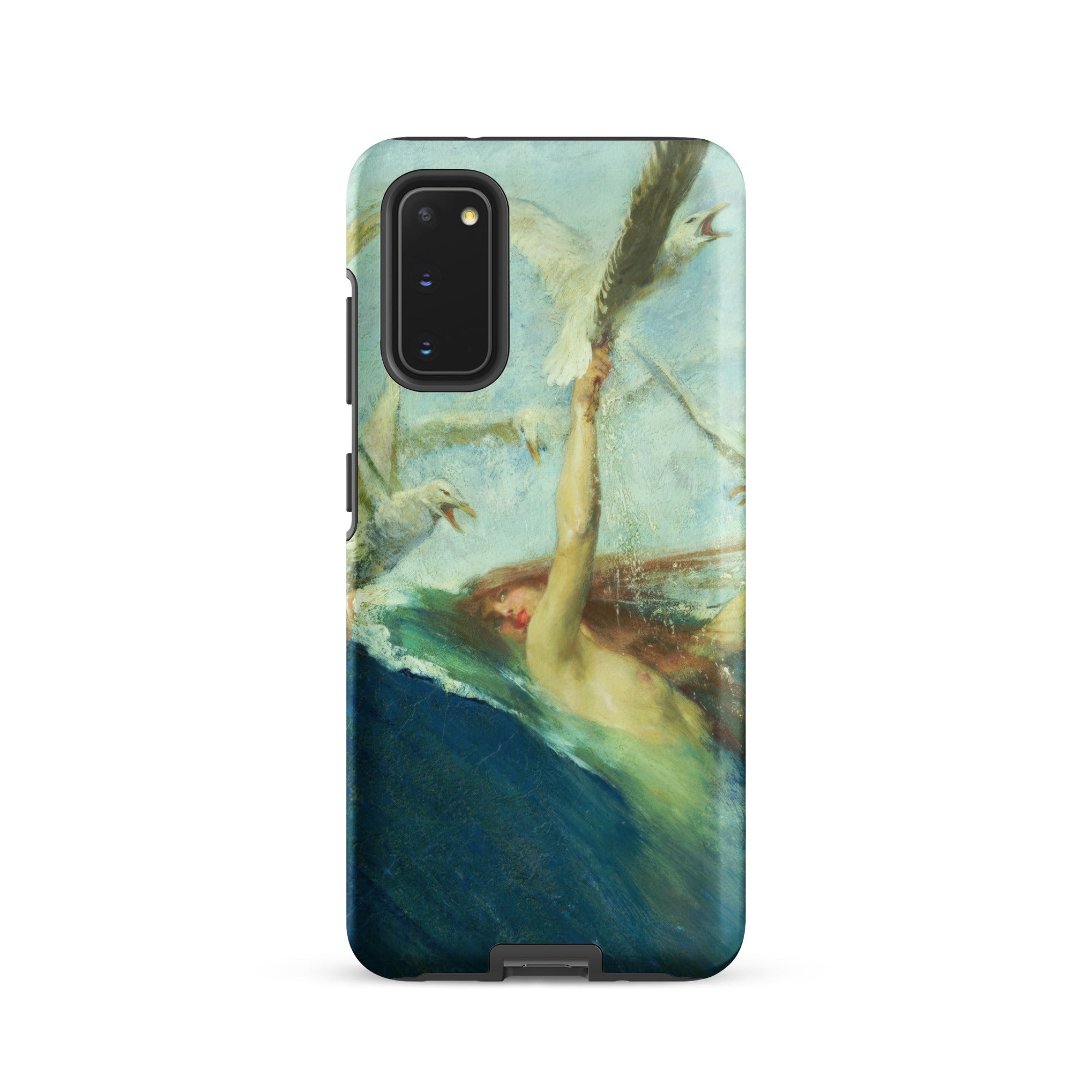 Mermaid Being Mobbed by Seagulls - Giovanni Segantini Samsung Case, Galaxy S20 / Matte, Smartphone Case Painting Person Water Seagulls