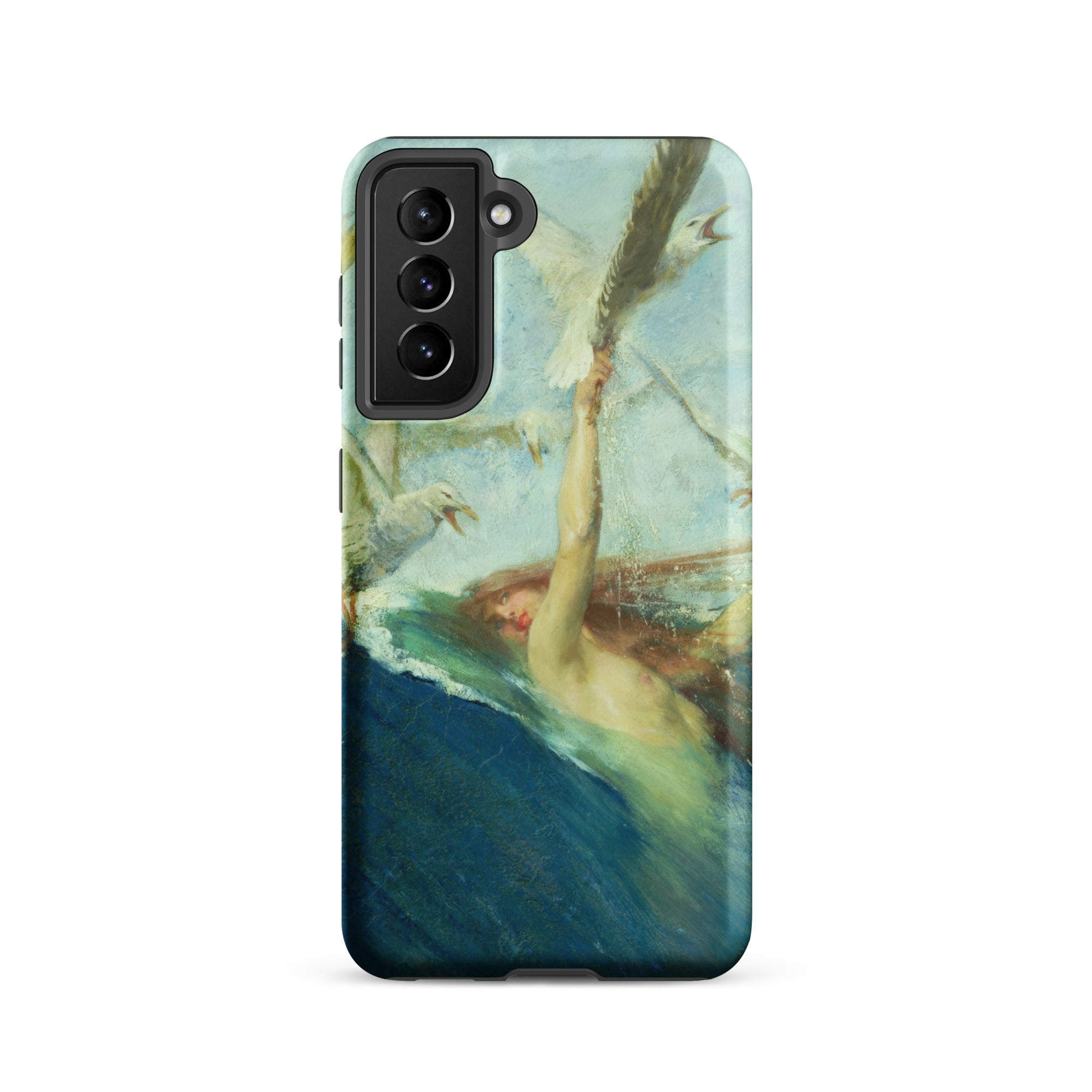 Mermaid Being Mobbed by Seagulls - Giovanni Segantini Samsung Case, Galaxy S21 / Matte, Smartphone Case Painted Scene Figure Water Bird