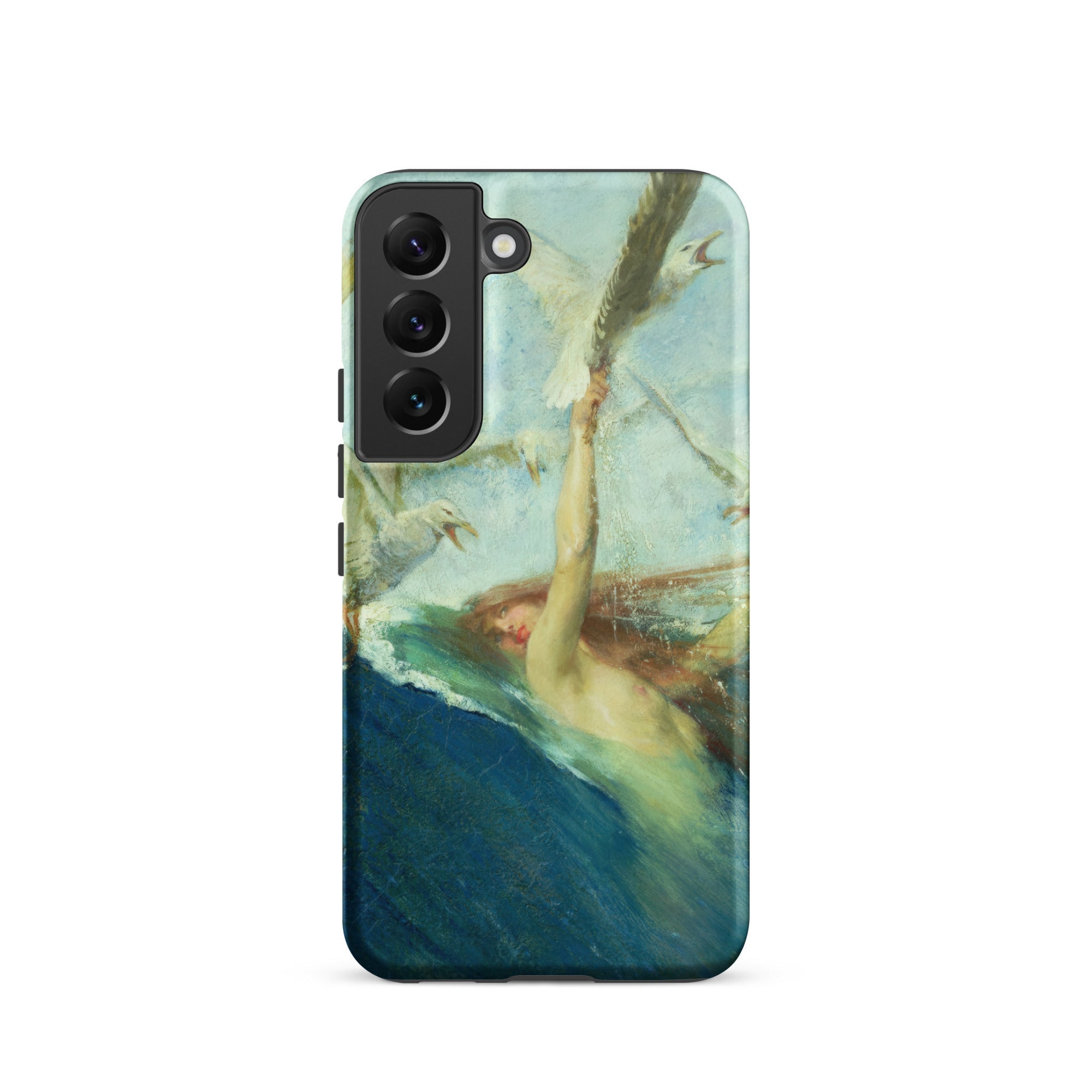 Mermaid Being Mobbed by Seagulls - Giovanni Segantini Samsung Case, Galaxy S22 / Matte, Smartphone Case Classical Painting Figure Water