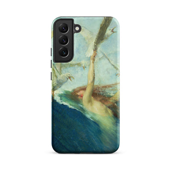 Mermaid Being Mobbed by Seagulls - Giovanni Segantini Samsung Case, Galaxy S22 Plus / Matte, Phone Case Adorned Painting Mermaid Surrounded