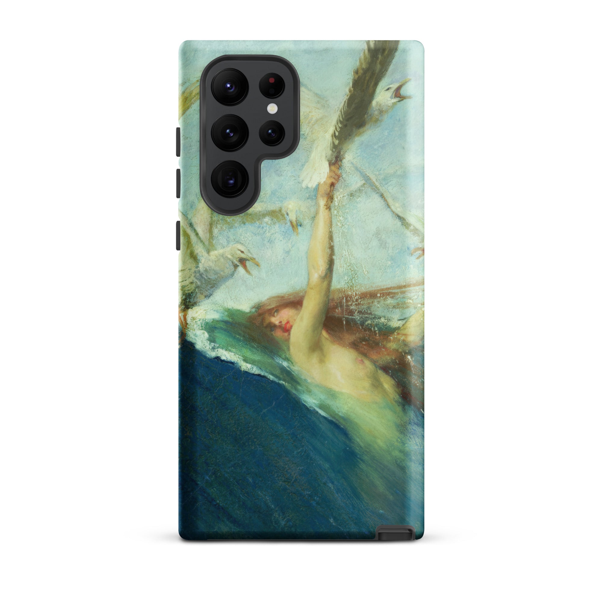 Mermaid Being Mobbed by Seagulls - Giovanni Segantini Samsung Case, Galaxy S22 Ultra / Matte, Phone Case Classical Painting Person Water