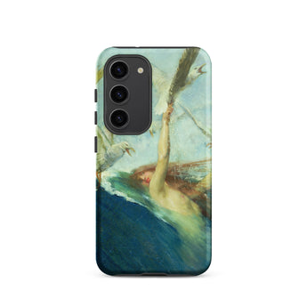 Mermaid Being Mobbed by Seagulls - Giovanni Segantini Samsung Case, Galaxy S23 / Matte, Phone Case Painting Person Water Bird