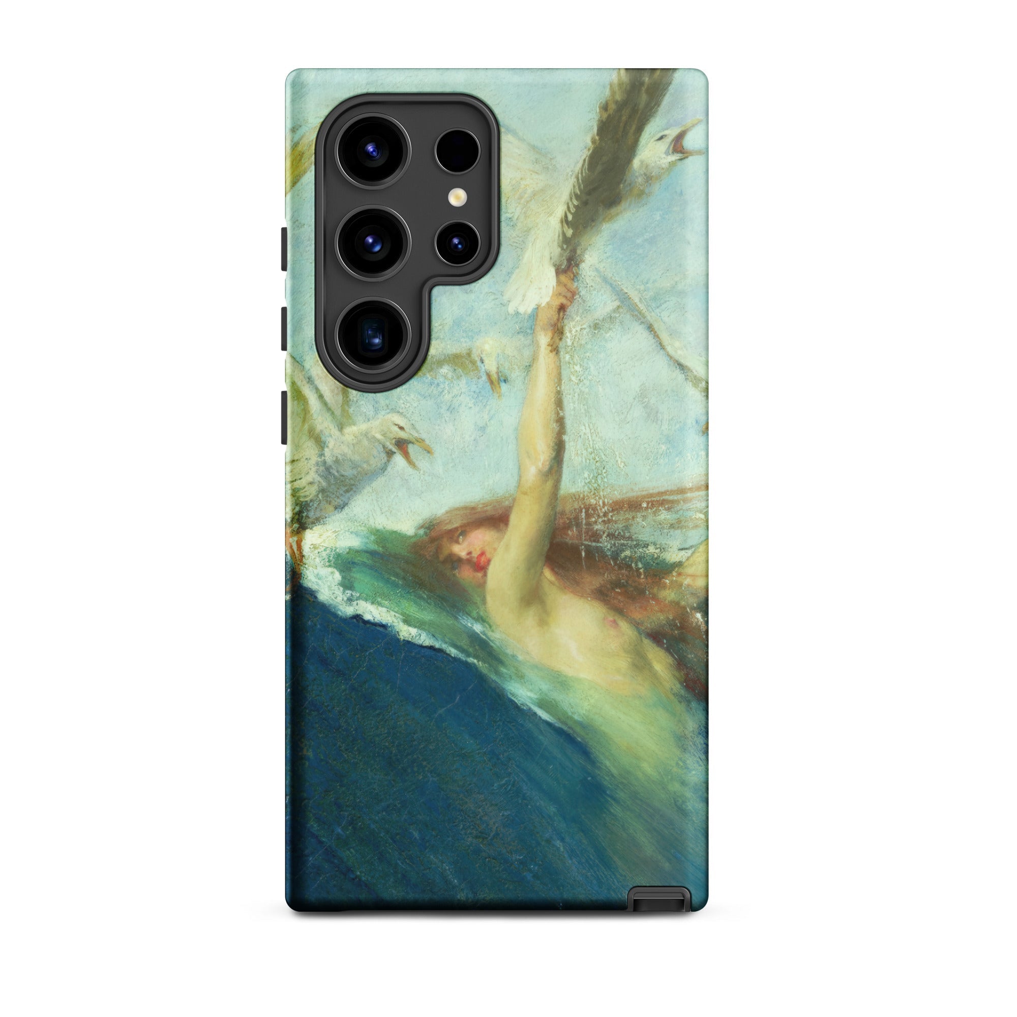 Mermaid Being Mobbed by Seagulls - Giovanni Segantini Samsung Case, Galaxy S24 Ultra / Matte, Smartphone Case Classical Painting Figure
