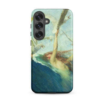 Mermaid Being Mobbed by Seagulls - Giovanni Segantini Samsung Case, Galaxy S25 Plus / Matte, Smartphone Painted Woman Seagulls Case