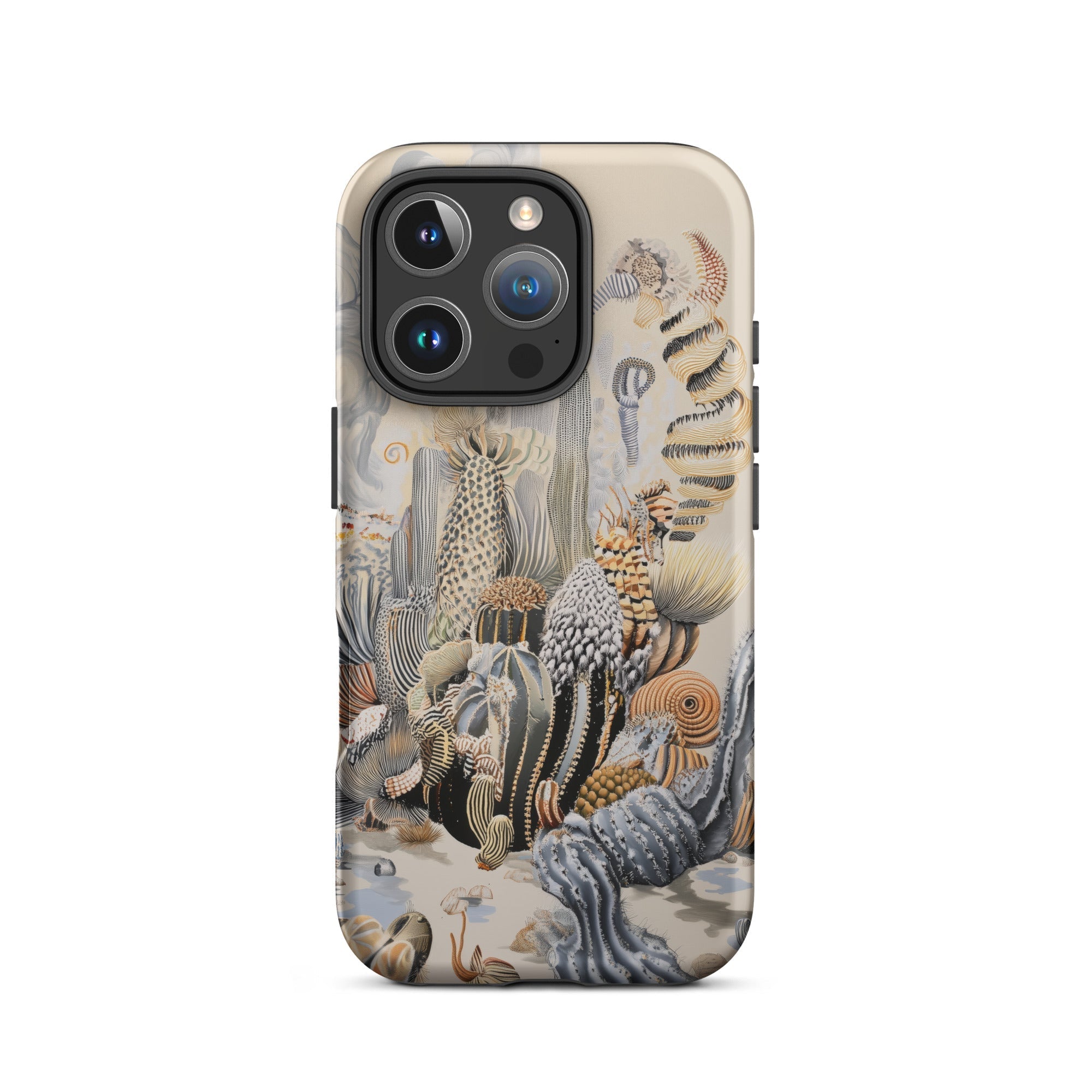Metropolis Surreal Cactus Art Iphone Case, 16 Pro / Matte, Iphone Case Desert Themed Illustration