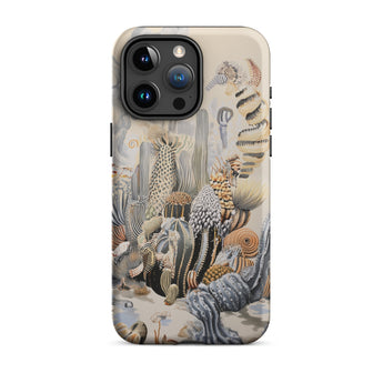 Metropolis - Surreal Cactus Art Phone Case Iphone 15 Pro Max / Matte Botanical-themed Iphone Case Surreal Cactus Art, Skyline Blooms,