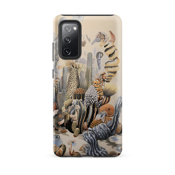 Metropolis - Surreal Cactus Art Phone Case Samsung Galaxy S20 Fe / Matte Beige Phone Case Adorned Detailed Illustration Sea Creatures
