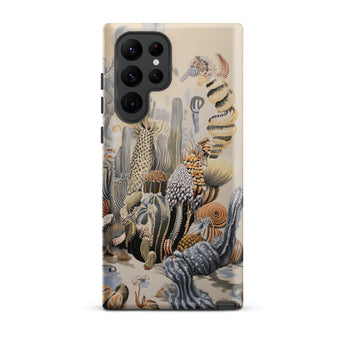Metropolis - Surreal Cactus Art Phone Case Samsung Galaxy S22 Ultra / Matte Phone Case Intricate Vintage-style Illustration Sea Creatures