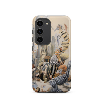 Metropolis - Surreal Cactus Art Phone Case Samsung Galaxy S23 / Matte Beige Phone Case Adorned Detailed Illustration Sea Creatures Surreal