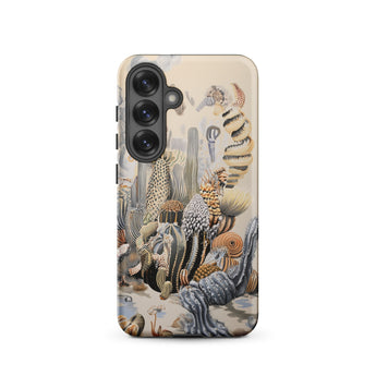 Metropolis - Surreal Cactus Art Phone Case Samsung Galaxy S25 / Matte Beige Phone Case Adorned Detailed Illustration Sea Creatures Surreal