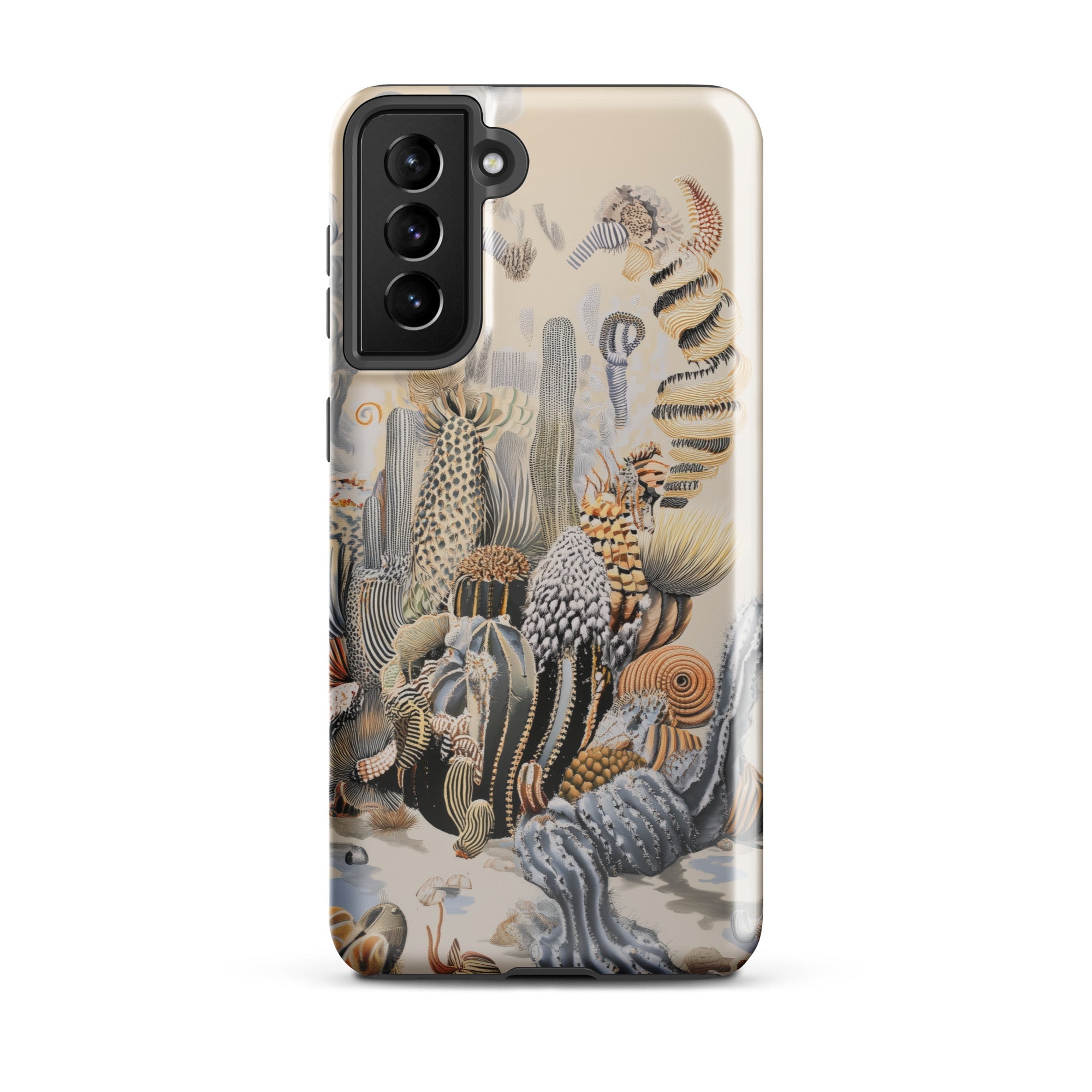 Metropolis Surreal Cactus Art Samsung Case, Galaxy S21 Plus / Gloss, Smartphone Clear Case Detailed Fantastical Desert Landscape Print