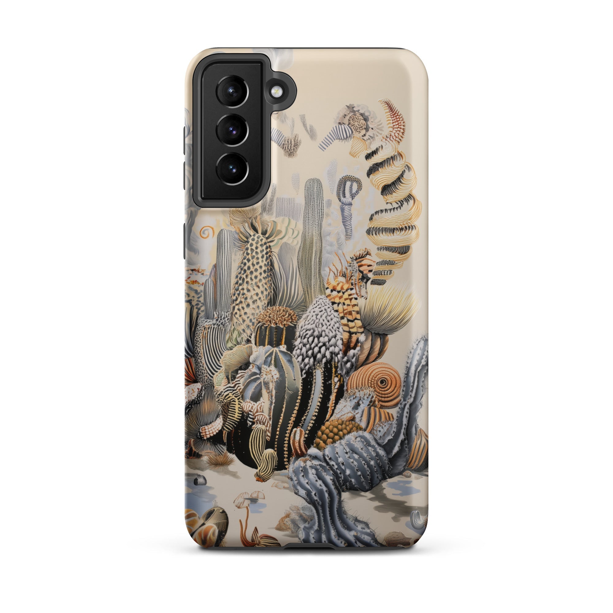 Metropolis Surreal Cactus Art Samsung Case, Galaxy S21 Plus / Matte, Smartphone Case Detailed Artistic Depiction Cacti Desert Plants