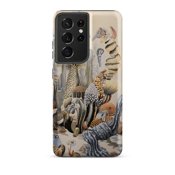 Metropolis - Surreal Cactus Art Samsung Case, Galaxy S21 Ultra / Matte, Smartphone Case Intricate Illustrative Pattern Organic Coral-like
