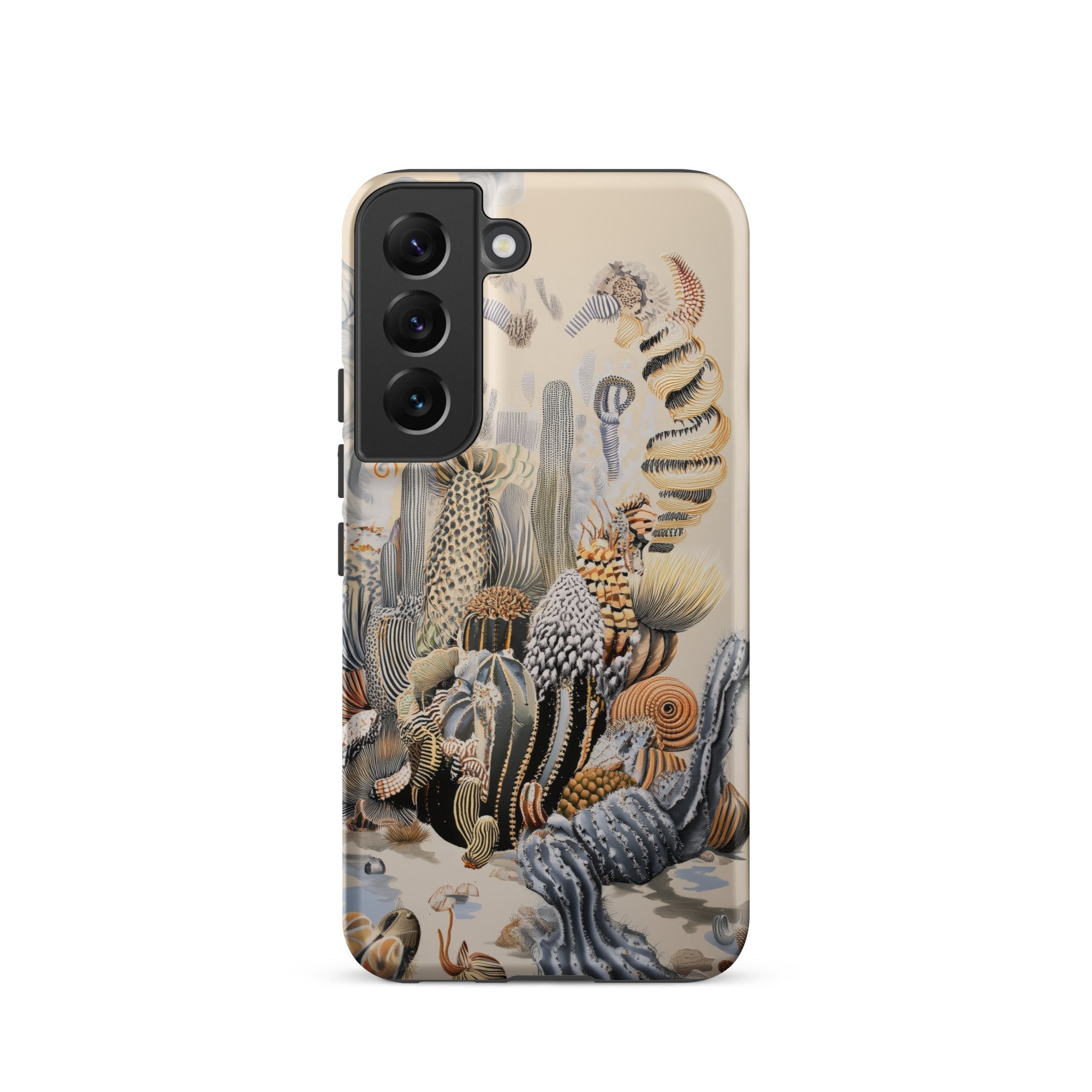 Metropolis Surreal Cactus Art Samsung Case, Galaxy S22 / Matte, Smartphone Case Beige Background Detailed Artistic Desert Landscape