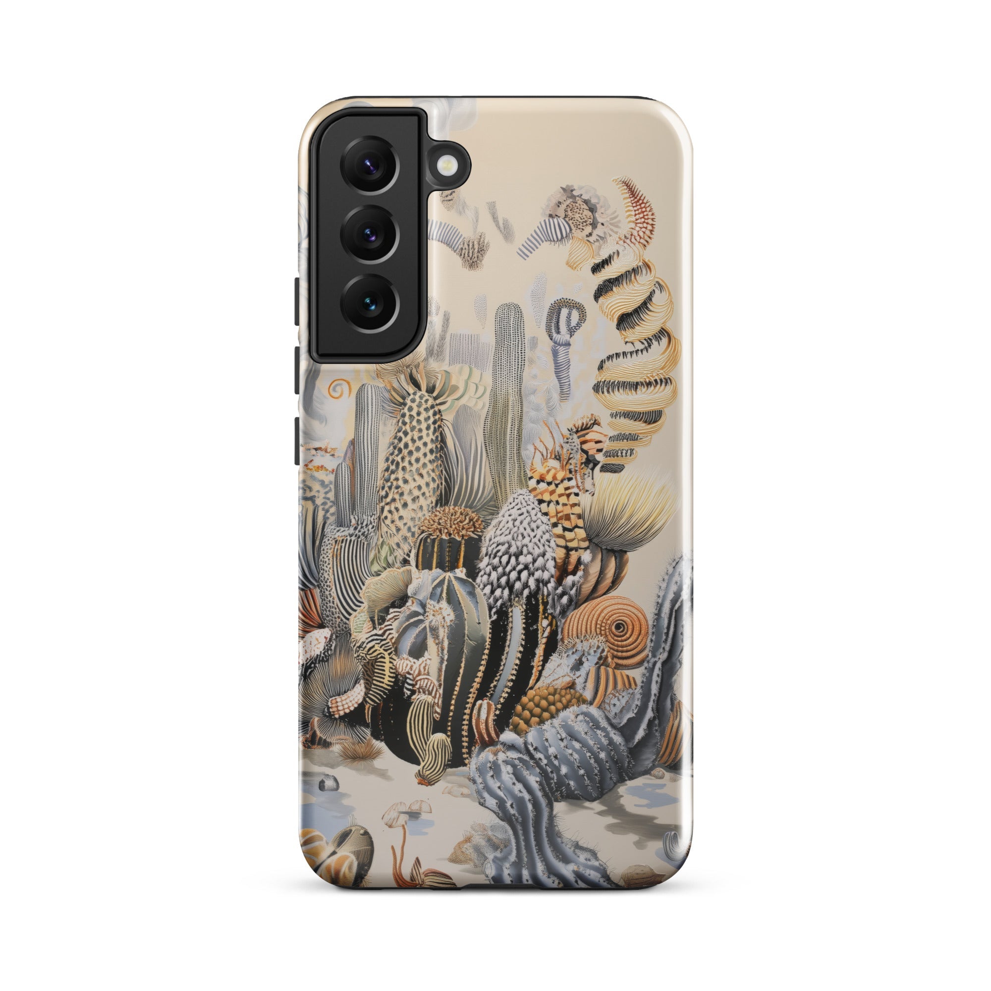 Metropolis Surreal Cactus Art Samsung Case, Galaxy S22 Plus / Gloss, Smartphone Case Detailed Colorful Illustration Cactuses Desert Plants