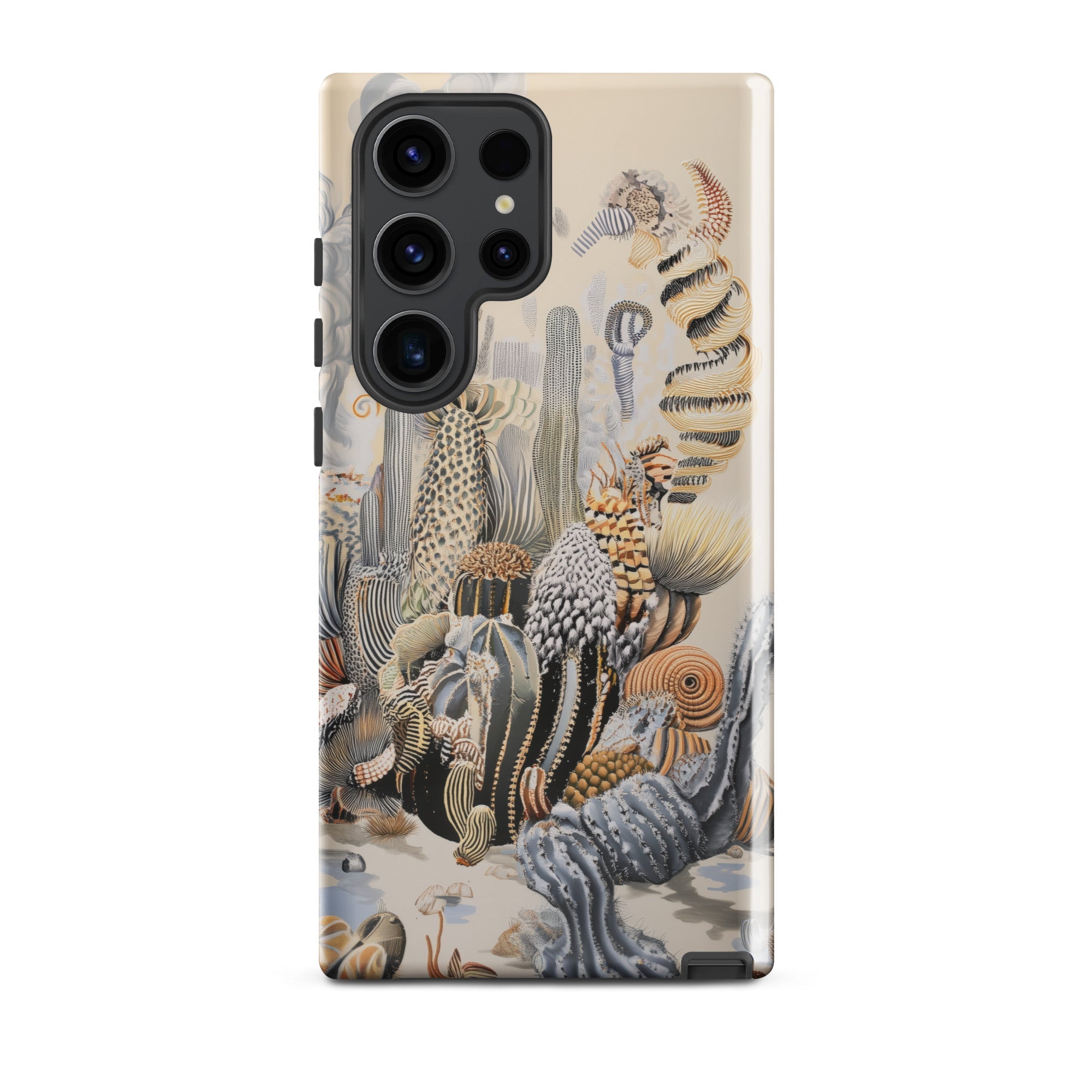Metropolis Surreal Cactus Art Samsung Case, Galaxy S23 Ultra / Gloss, Smartphone Case Adorned Intricate Botanical Inspired Design Cacti