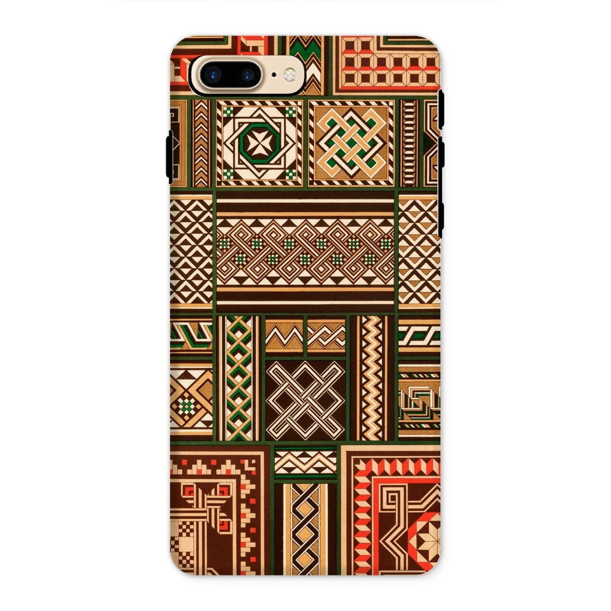 Medieval Floor Tile Patterns - Auguste Racinet Iphone Case 8 Plus / Gloss Mobile Phone Cases