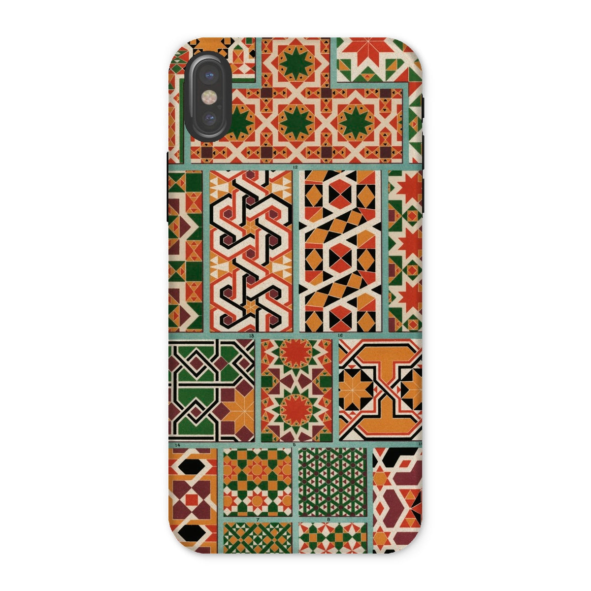 Middle Ages Pattern Design Auguste Racinet Iphone Case, x / Matte, Phone Case Colorful Geometric Islamic Tile Pattern Design