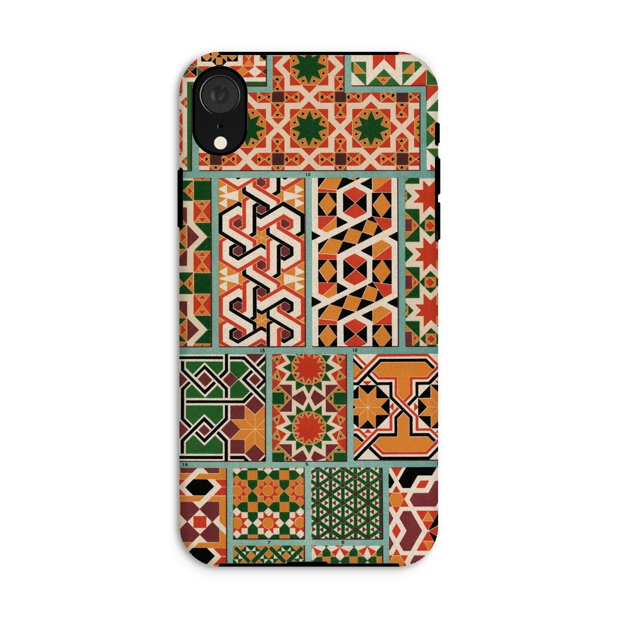 Middle Ages Pattern Design Auguste Racinet Iphone Case, Xr / Matte, Phone Case Colorful Moroccan Tile Pattern Design