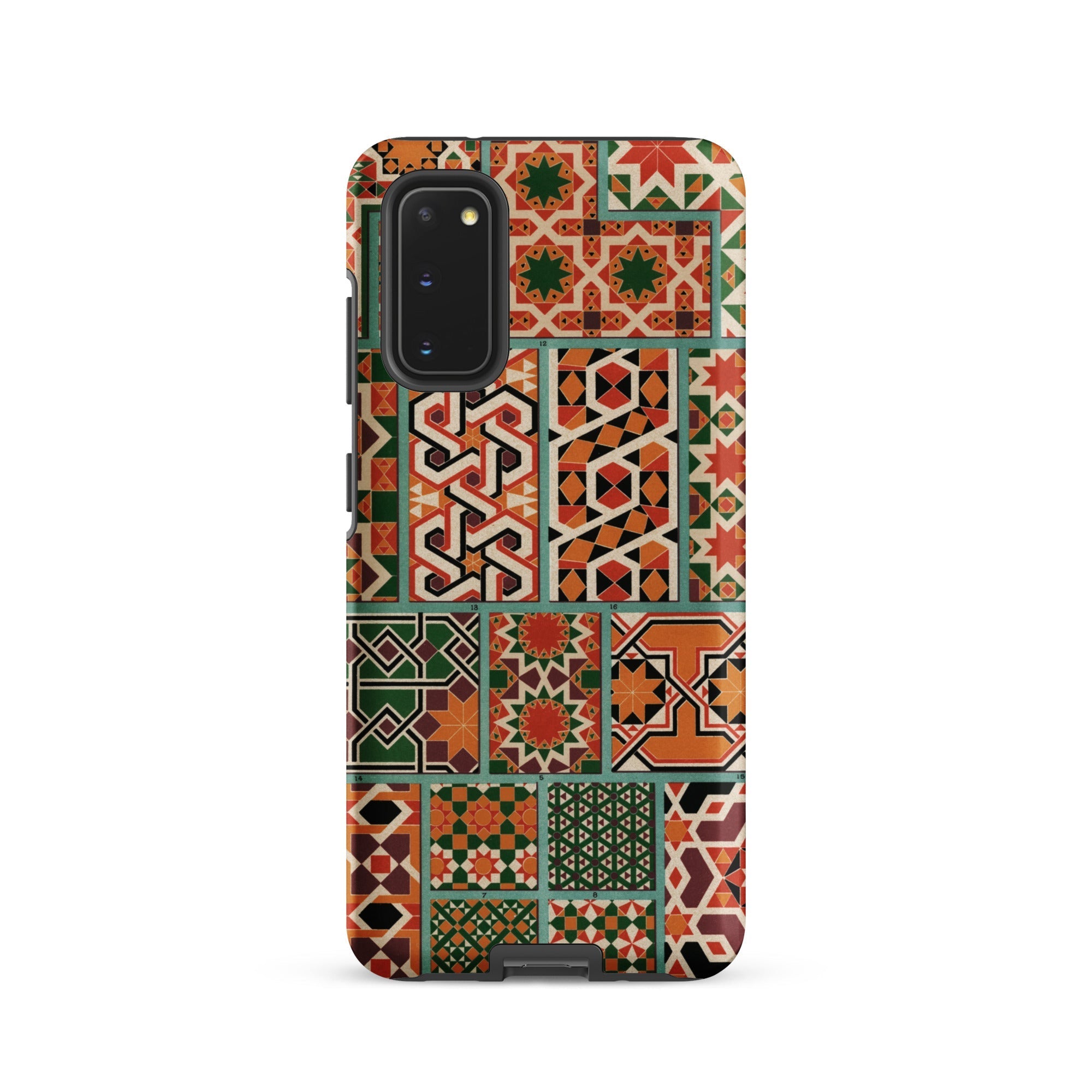 Middle Ages Pattern Design Auguste Racinet Samsung Case, Galaxy S20 / Matte, Smartphone Case Colorful Mosaic Pattern Geometric Star Designs