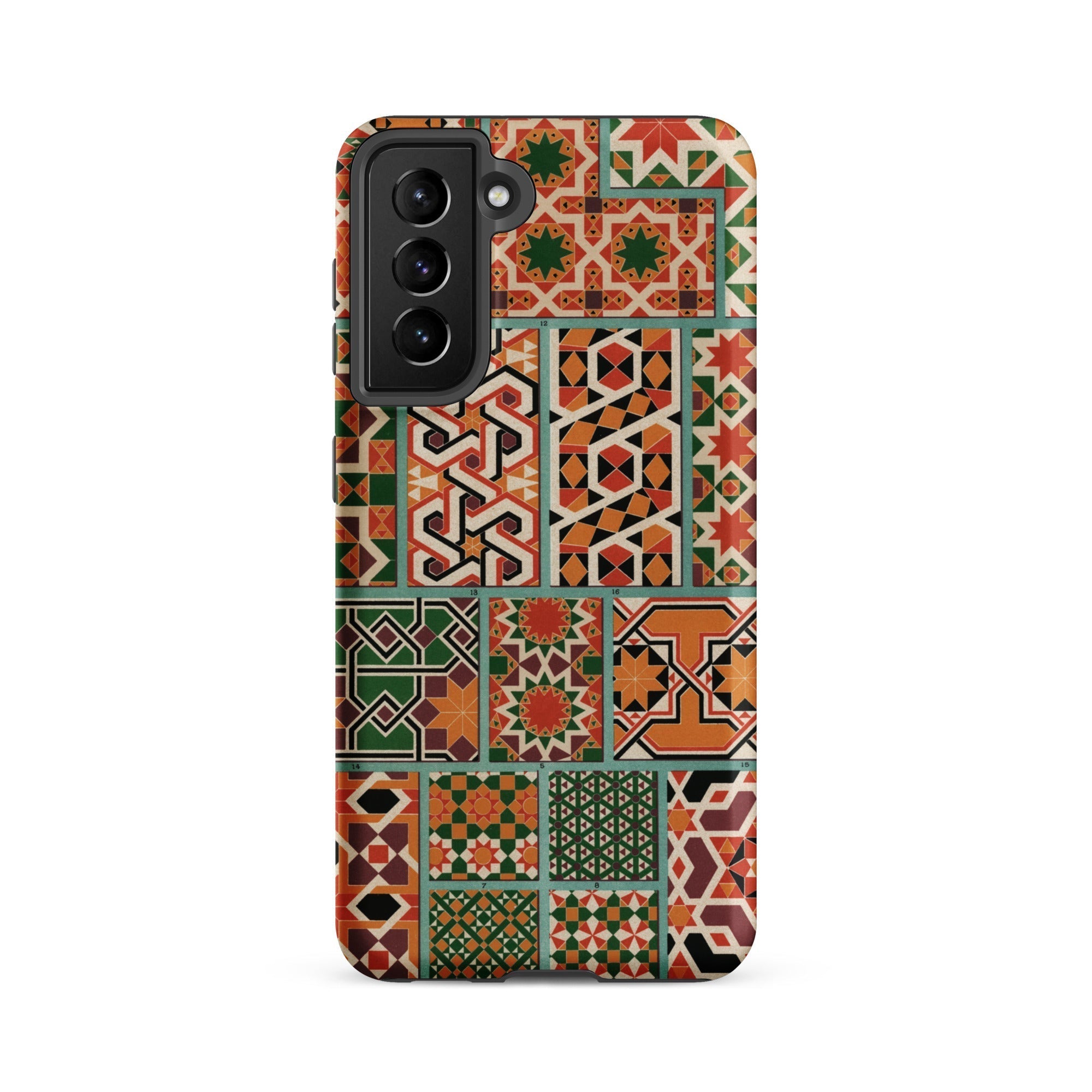 Middle Ages Pattern Design Auguste Racinet Samsung Case, Galaxy S21 Fe / Matte, Smartphone Case Mosaic Like Pattern Geometric Star Designs