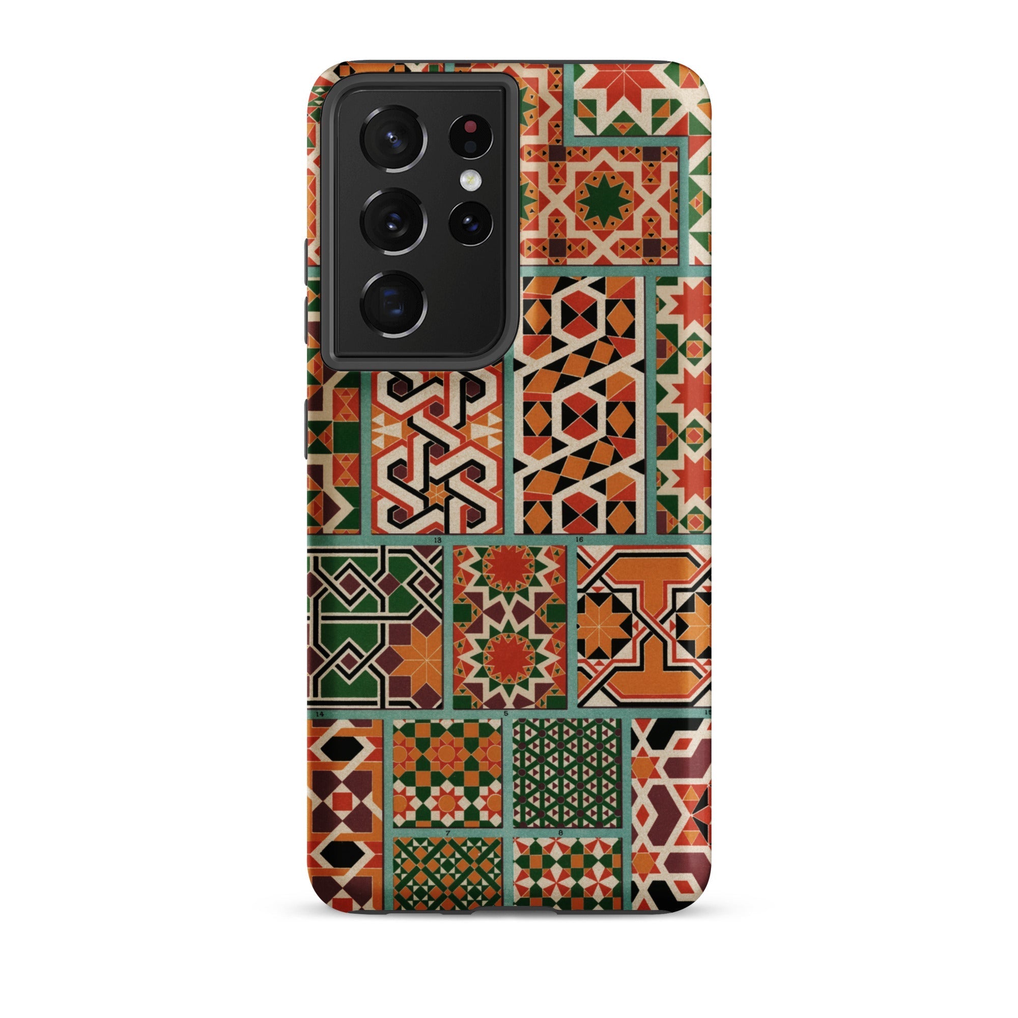 Middle Ages Pattern Design Auguste Racinet Samsung Case, Galaxy S21 Ultra / Matte, Smartphone Case Colorful Intricate Mosaic Pattern