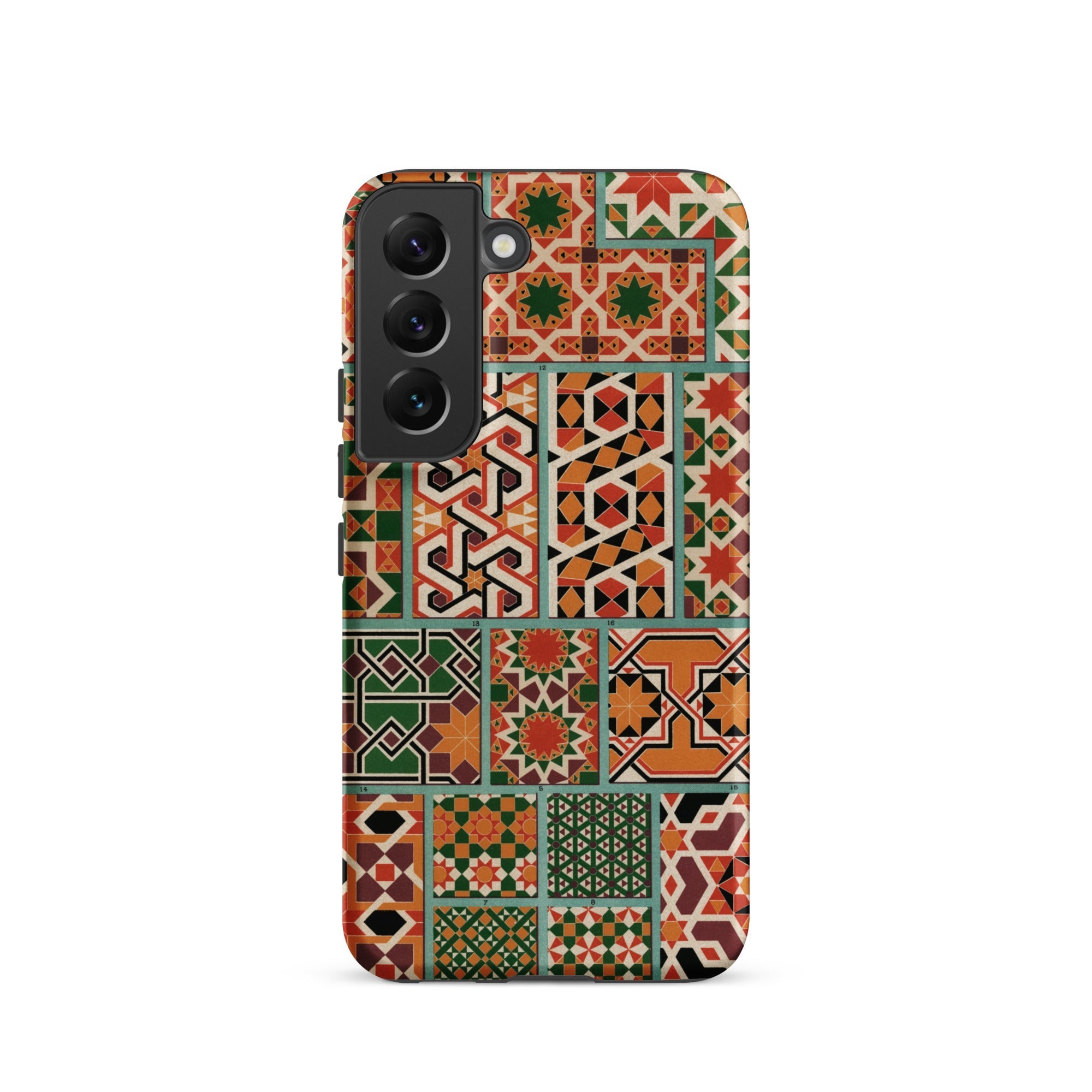 Middle Ages Pattern Design Auguste Racinet Samsung Case, Galaxy S22 / Matte, Smartphone Case Colorful Mosaic Pattern