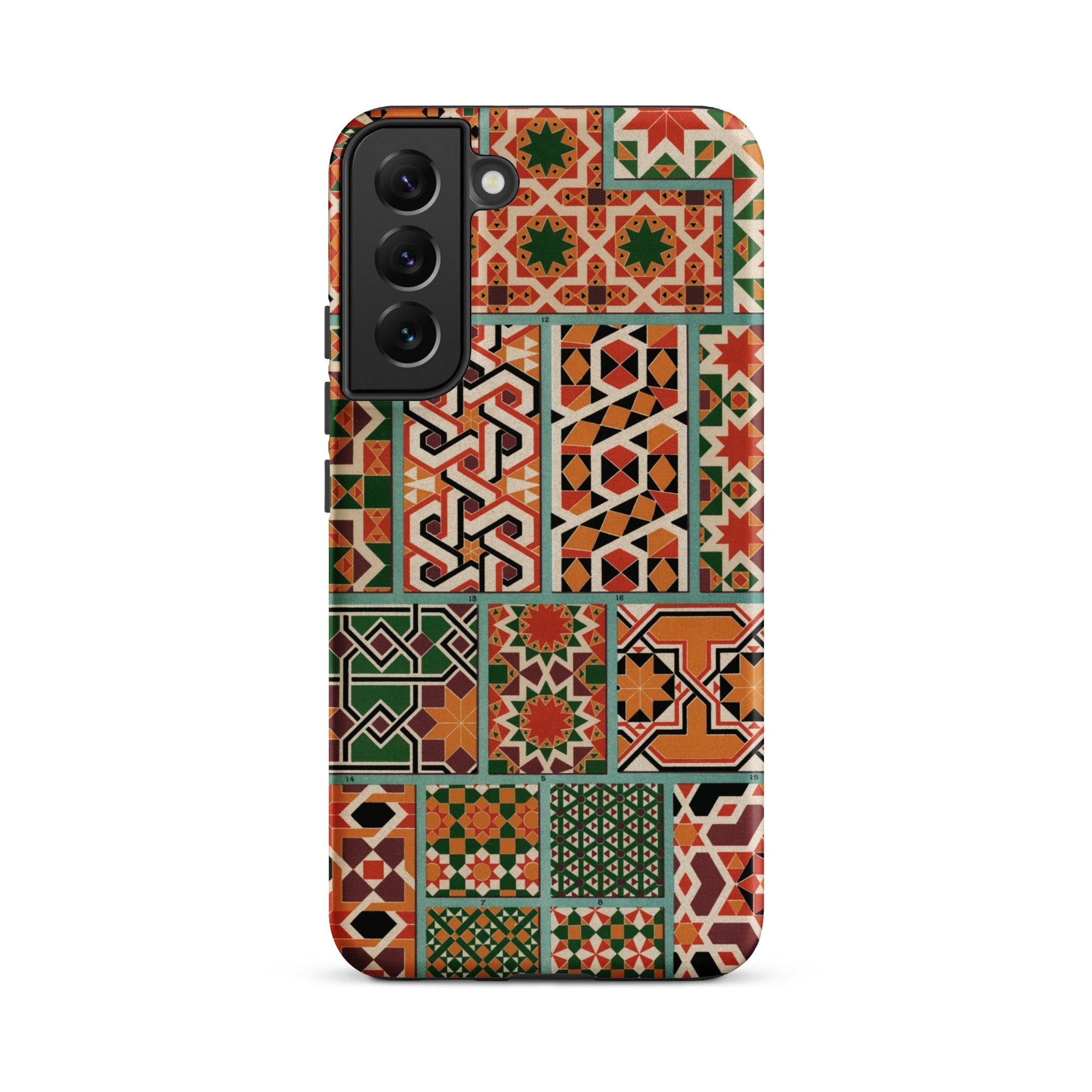 Middle Ages Pattern Design Auguste Racinet Samsung Case, Galaxy S22 Plus / Matte, Phone Case Colorful Mosaic Pattern