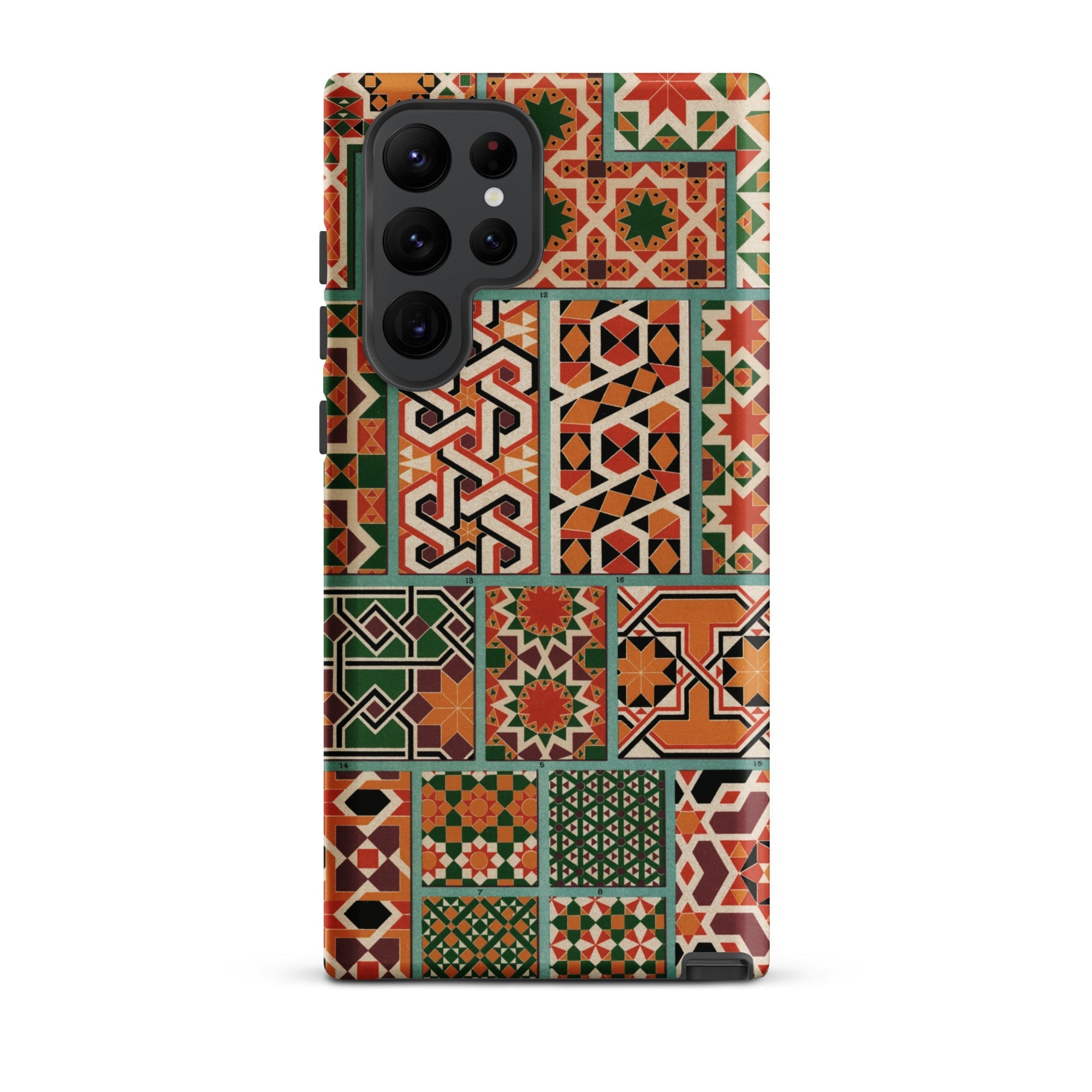 Middle Ages Pattern Design Auguste Racinet Samsung Case, Galaxy S22 Ultra / Matte, Smartphone Case Colorful Mosaic Pattern
