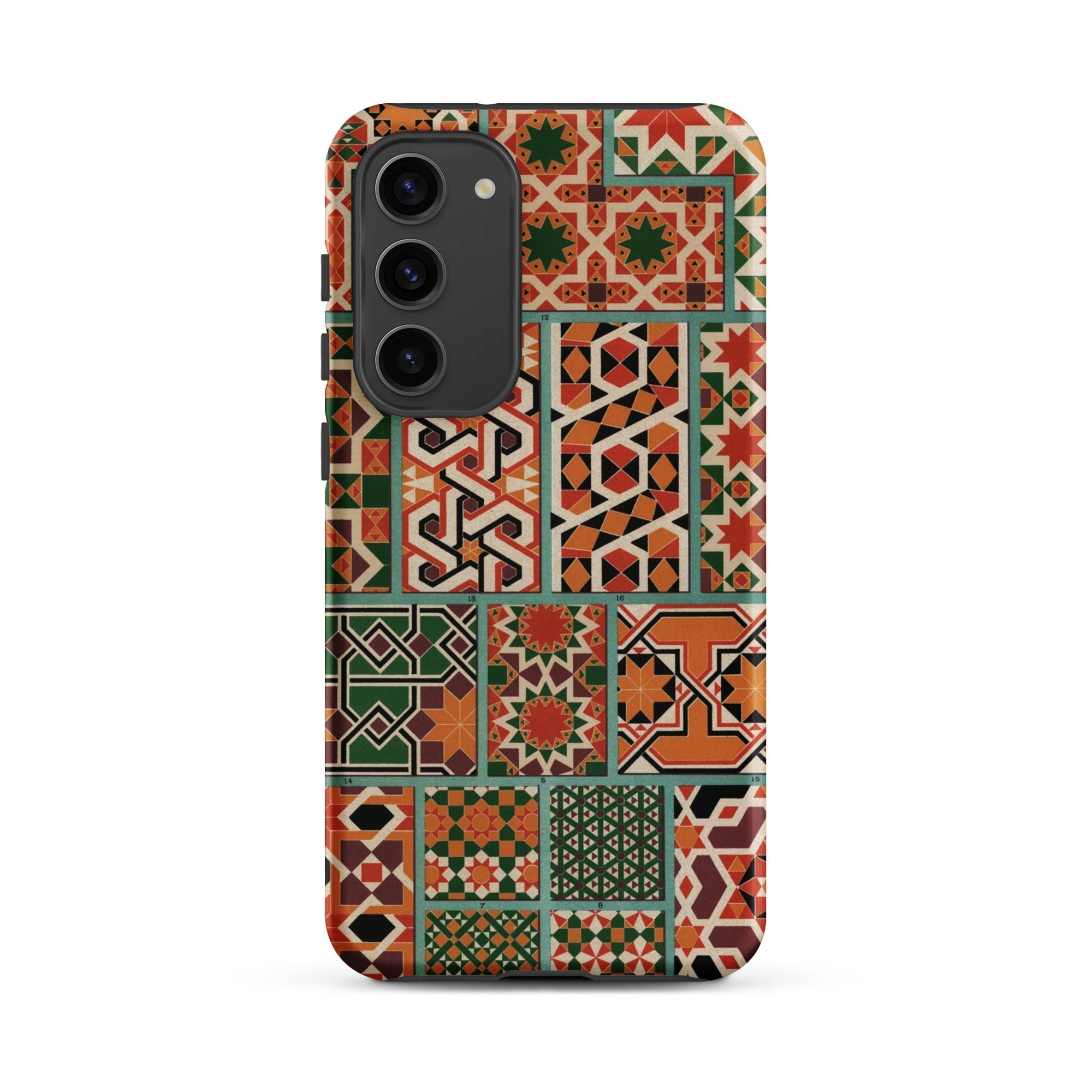 Middle Ages Pattern Design Auguste Racinet Samsung Case, Galaxy S23 Plus / Matte, Smartphone Case Colorful Geometric Mosaic Pattern