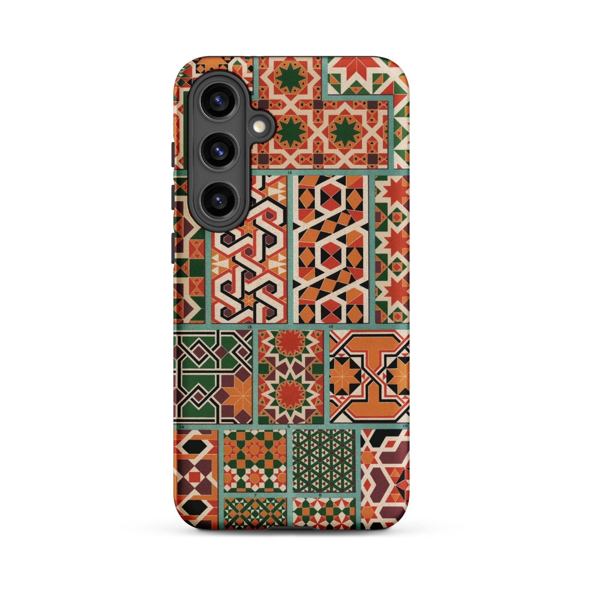 Middle Ages Pattern Design Auguste Racinet Samsung Case, Galaxy S24 Plus / Matte, Smartphone Case Mosaic Colorful Intricate Geometric