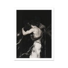Middleman Interracial Gay Erotica Art Print, 18x24’’ / 46x61cm / Unframed, Monochrome Painting Two Men